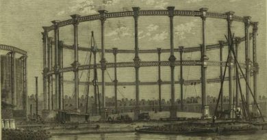 Archive image of Bethnal Green gas holders.