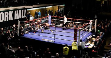 Two boxers competing at York Hall