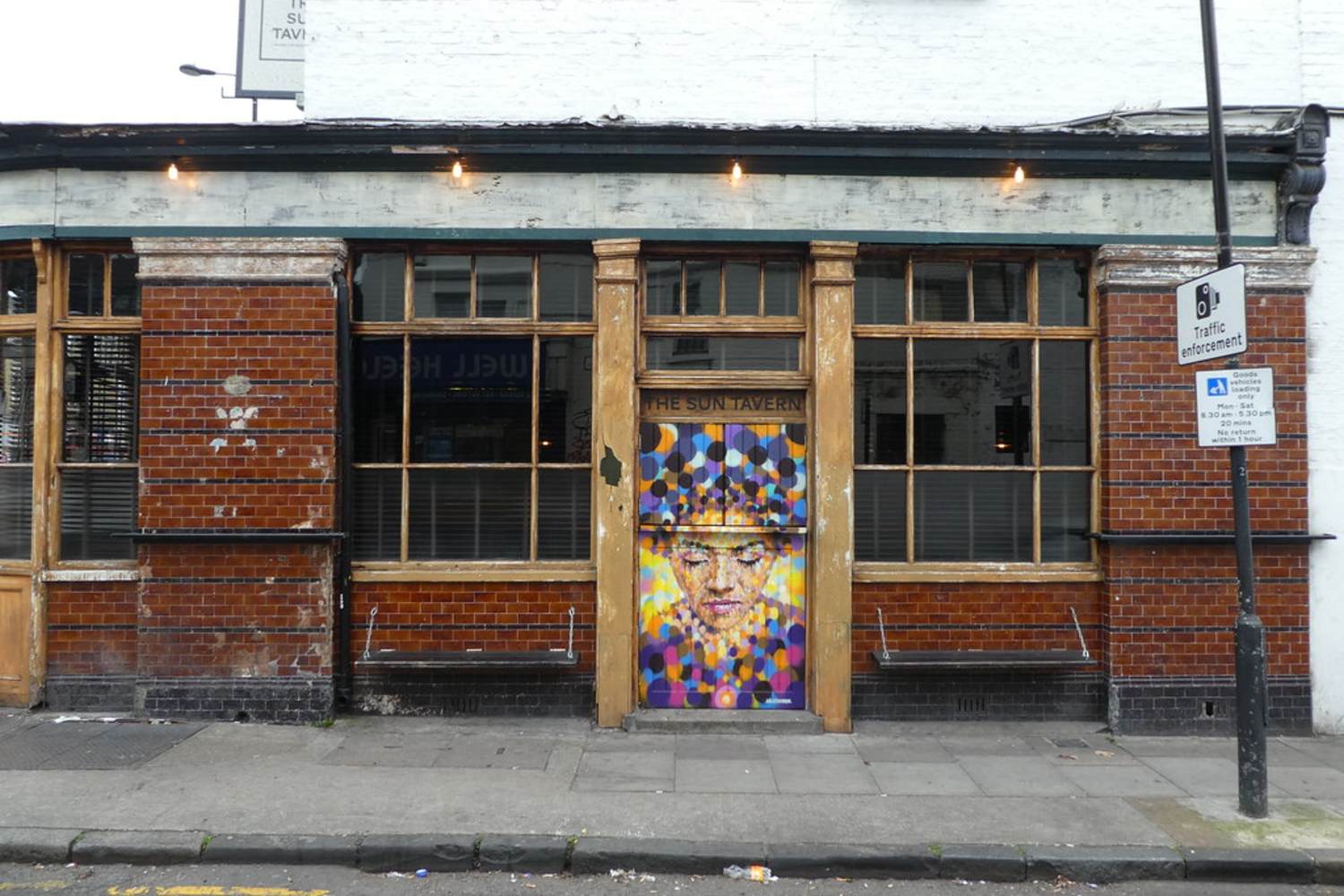 The outside of The Sun Tavern, a pub on Bethnal Green Road