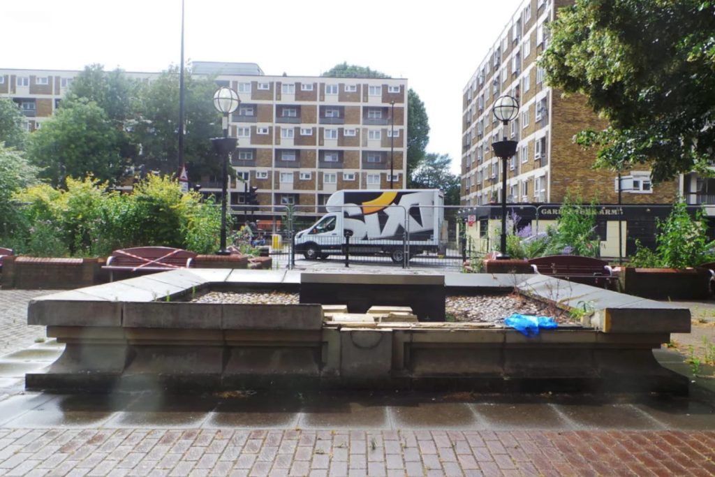 Frank Dobson Square's empty plinth