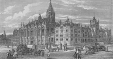 Wood engraving depicting Columbia Market hall which was the Victorian precursor to Columbia Road Flower Market that exists today in Bethnal Green