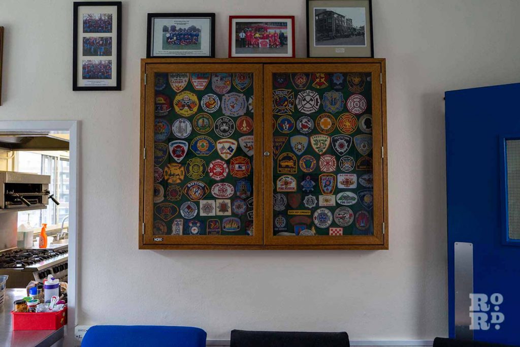 Badge Display in Bethnal Green Fire Station 