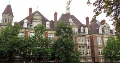 The Former London Chest Hospital in Bethnal Green sits behind some trees in the Tower Hamlets area.