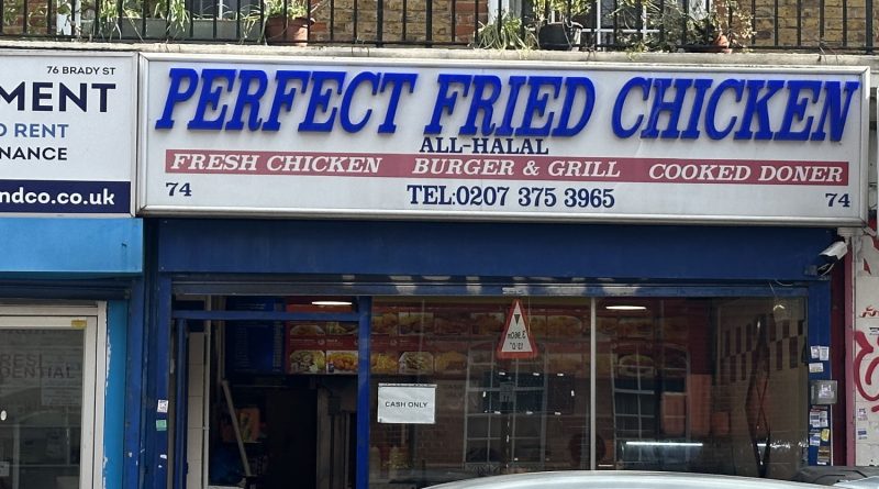 PFC, chicken shop, Bethnal Green, East London.