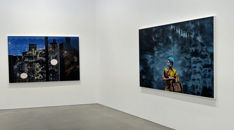 An exhibition hall presenting a few of Hannah Starkey's works. Pictured left is Untitled, November 2023. Pictured right is Untitled, June 2020.