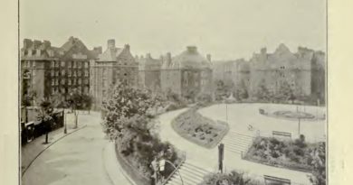 Illustration of Arnold Circus on the Boundary Estate, taken from the Housing for the Working Classes Report, 1912-1913, with the signature of William Edward Riley