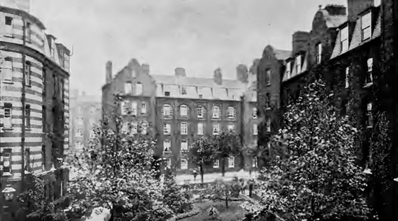 Early photograph of the Boundary Estate taken from the Housing for the Working Classes Report, 1912-1913, with the signature of William Edward Riley